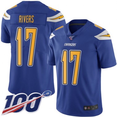 Los Angeles Chargers NFL Football Philip Rivers Electric Blue Jersey Youth Limited 17 100th Season Rush Vapor Untouchable